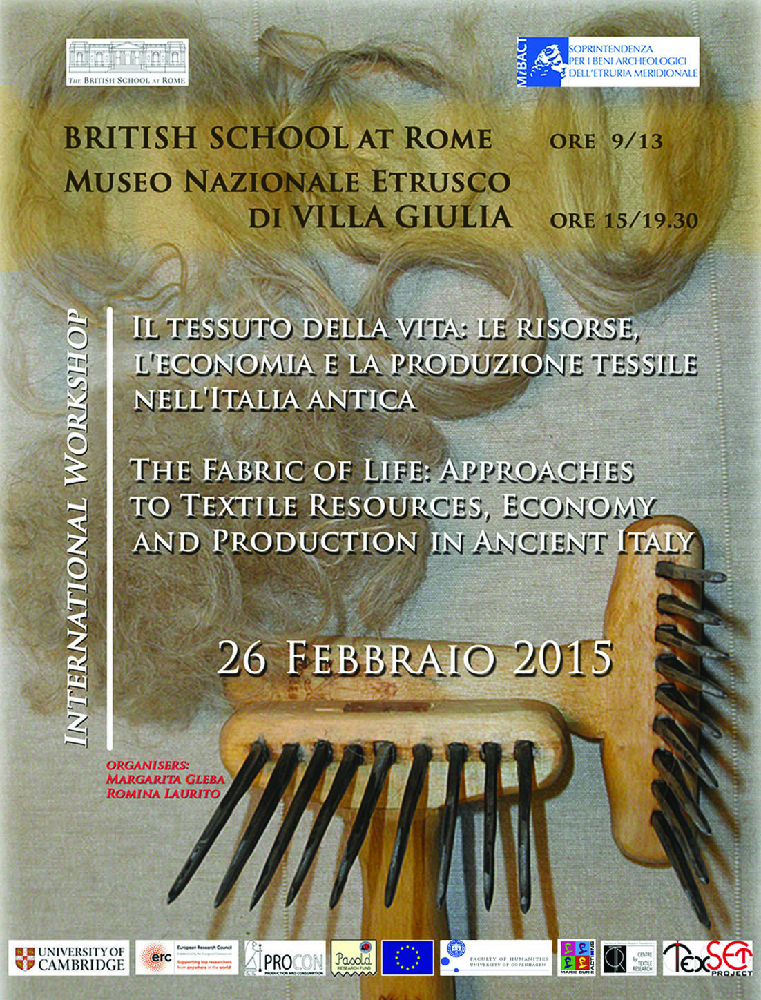 Il Tessuto della vita: Workshop internazionale al Museo Etrusco di Villa Giulia e alla British School at Rome