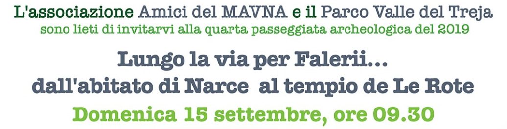 Escursione 15 settembre 2019, ore 9:30