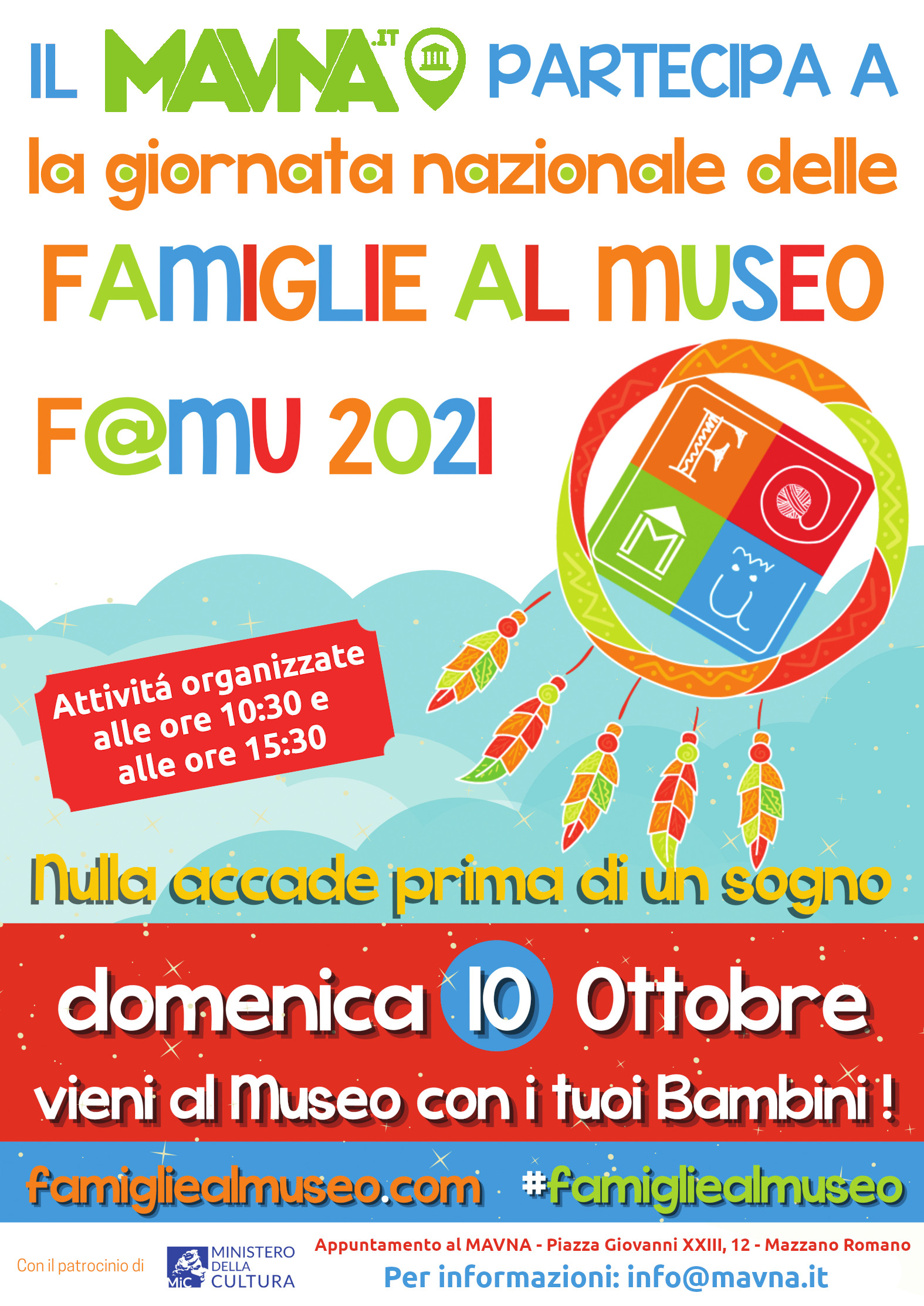 FAMIGLIE AL MAVNA – domenica 10 ottobre 2021